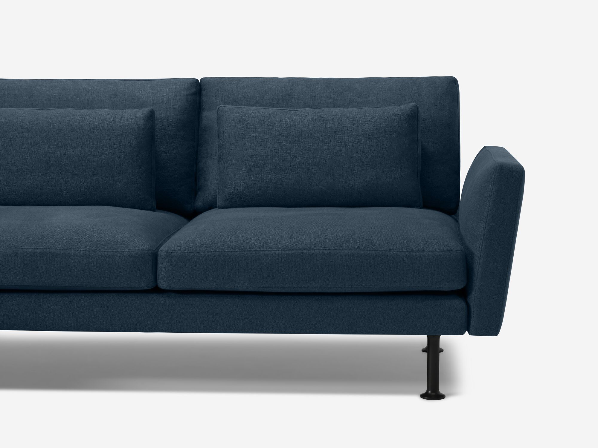 Seat view of blue modern sectional